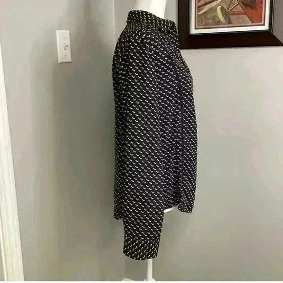 -🌻 Ann Taylor Long Sleeve Mixed Media Top Size small​ - Picture 4 of 6